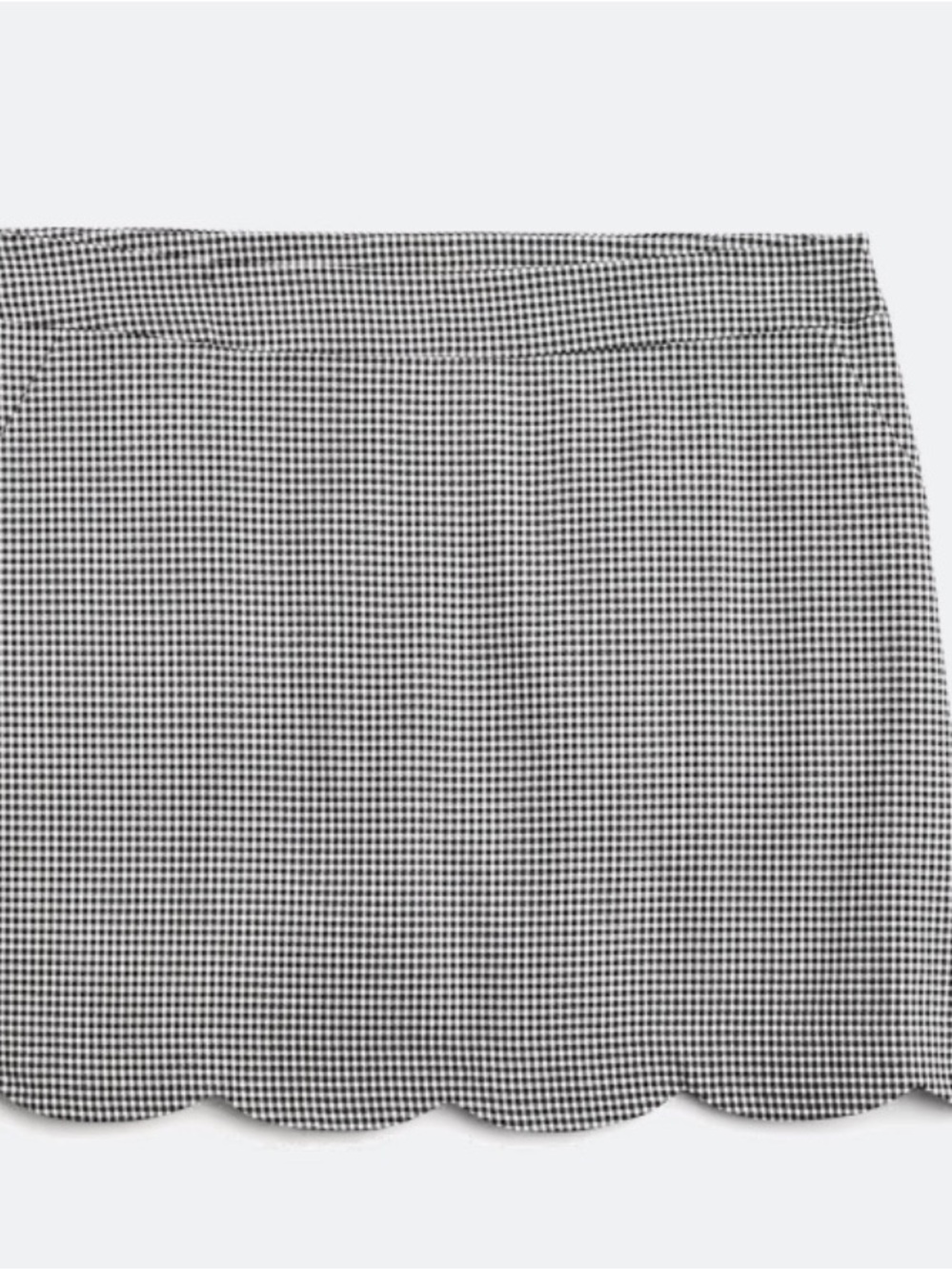 Classic Black & White Gingham Scallop Hem Skort